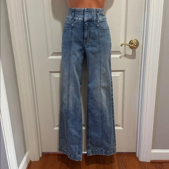 WHBM Extra High-Rise Trouser Everyday Soft Size 6 Medium Wash Blue EUC $120 KL - Picture 11 of 16